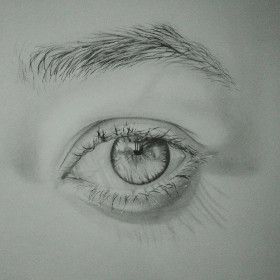 Catching Light - eye graphite pencil drawing by Sofia S. TubbieArts