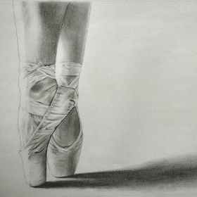 On Pointe Graphite drawing by Sofia S. Tubbie Arts Thumbnail